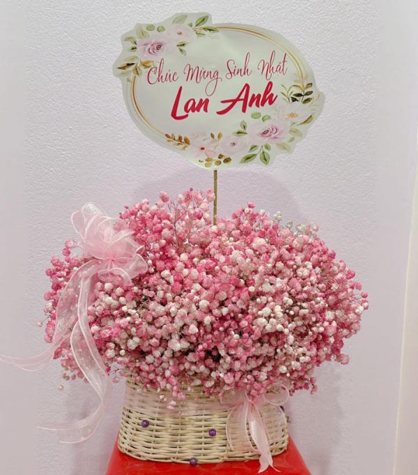 Giỏ hoa baby, giỏ hoa baby đẹp, giỏ hoa đẹp, mẫu giỏ hoa đẹp