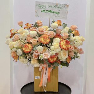 Giỏ hoa hồng, giỏ hoa hồng đẹp, giỏ hoa đẹp, mẫu giỏ hoa đẹp