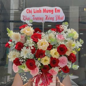 Giỏ hoa hồng, giỏ hoa hồng đẹp, giỏ hoa đẹp, mẫu giỏ hoa đẹp