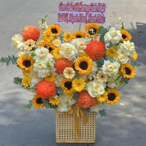 Giỏ hoa hồng, giỏ hoa hồng đẹp, giỏ hoa đẹp, mẫu giỏ hoa đẹp
