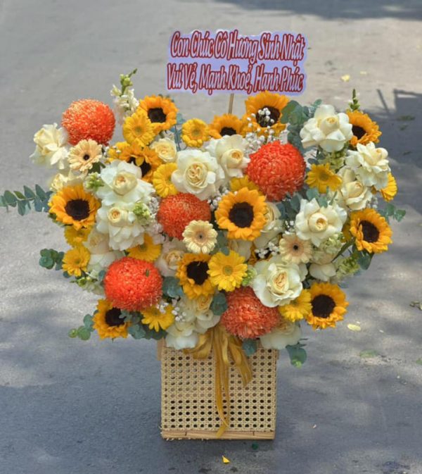 Giỏ hoa hồng, giỏ hoa hồng đẹp, giỏ hoa đẹp, mẫu giỏ hoa đẹp