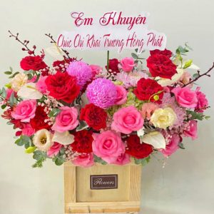 Giỏ hoa hồng, giỏ hoa hồng đẹp, giỏ hoa đẹp, mẫu giỏ hoa đẹp