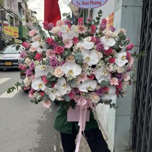 Giỏ hoa hồng, giỏ hoa hồng đẹp, giỏ hoa đẹp, mẫu giỏ hoa đẹp