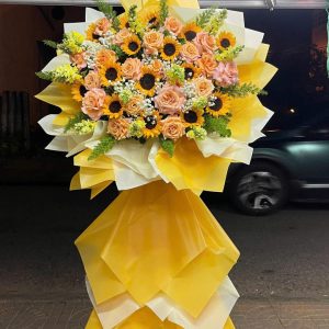 Kệ hoa hồng khai trương, kệ hoa khai trương đẹp, kệ hoa khai trương, mẫu hoa khai trương