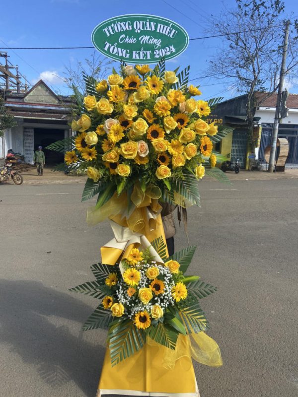Kệ hoa hồng khai trương, kệ hoa khai trương đẹp, kệ hoa khai trương, mẫu hoa khai trương
