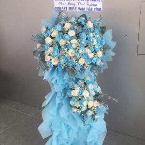 Kệ hoa hồng khai trương, kệ hoa khai trương đẹp, kệ hoa khai trương, mẫu hoa khai trương