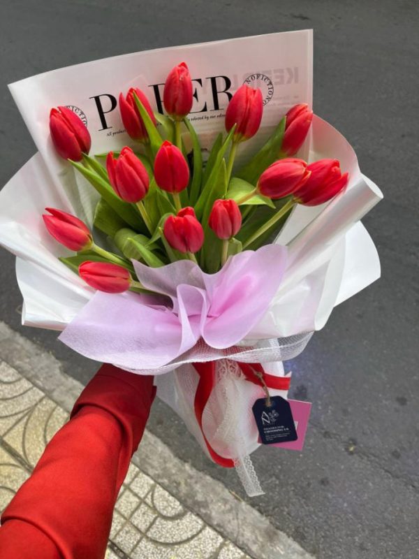 Bó hoa tulip đỏ