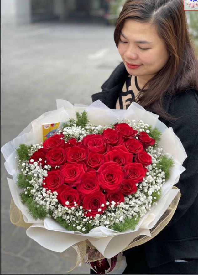 Bó hoa hồng hình trái tim