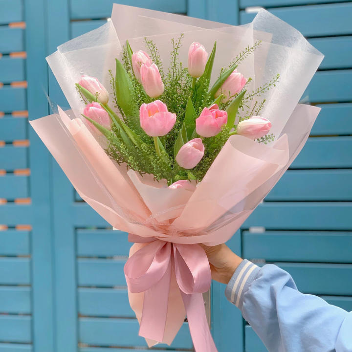 Bó hoa tulip hồng