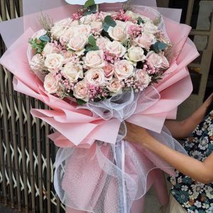 Bó hoa hồng pastel