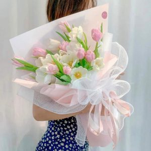 Bó hoa tulip hồng