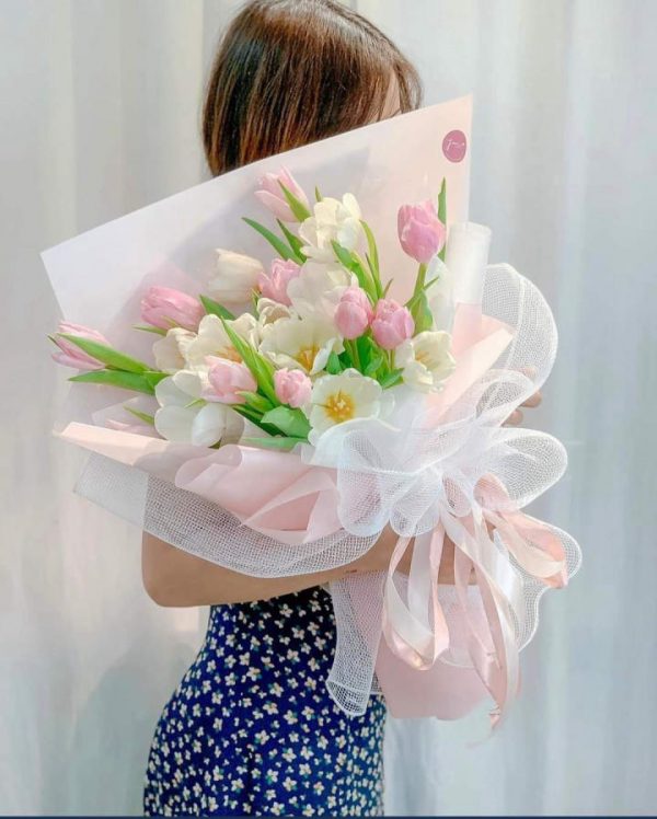 Bó hoa tulip hồng