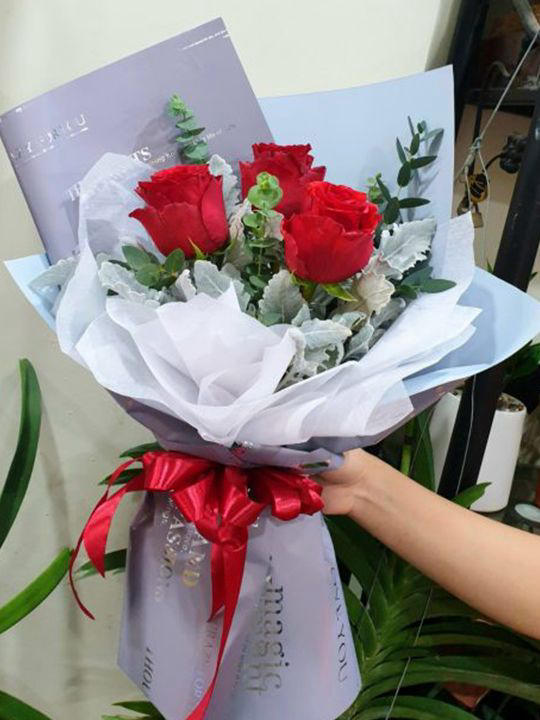 Bó hoa hồng 3 bông
