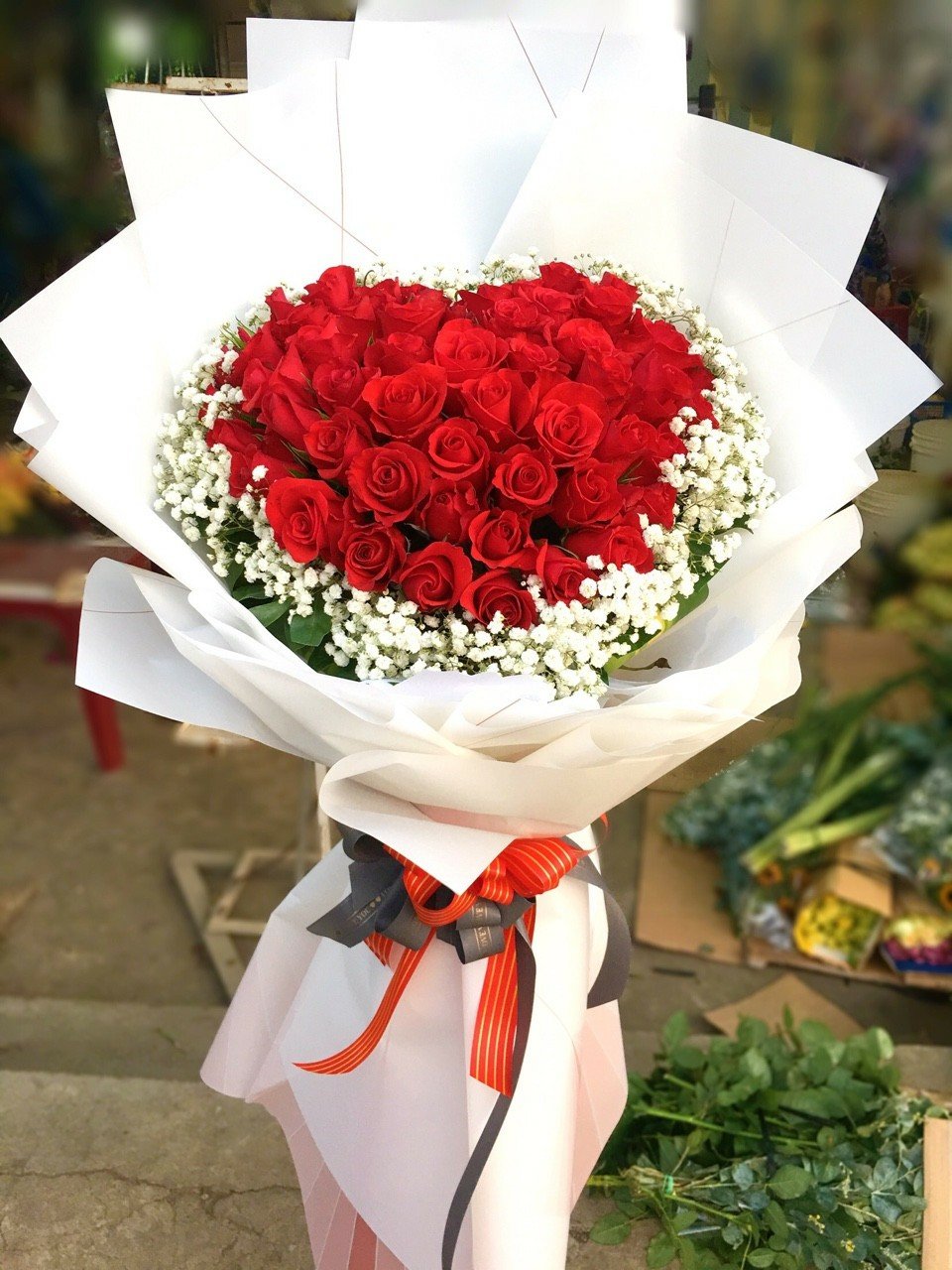 Bó hoa hồng hình trái tim