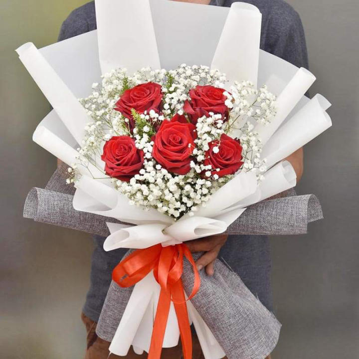 Bó hoa hồng 5 bông
