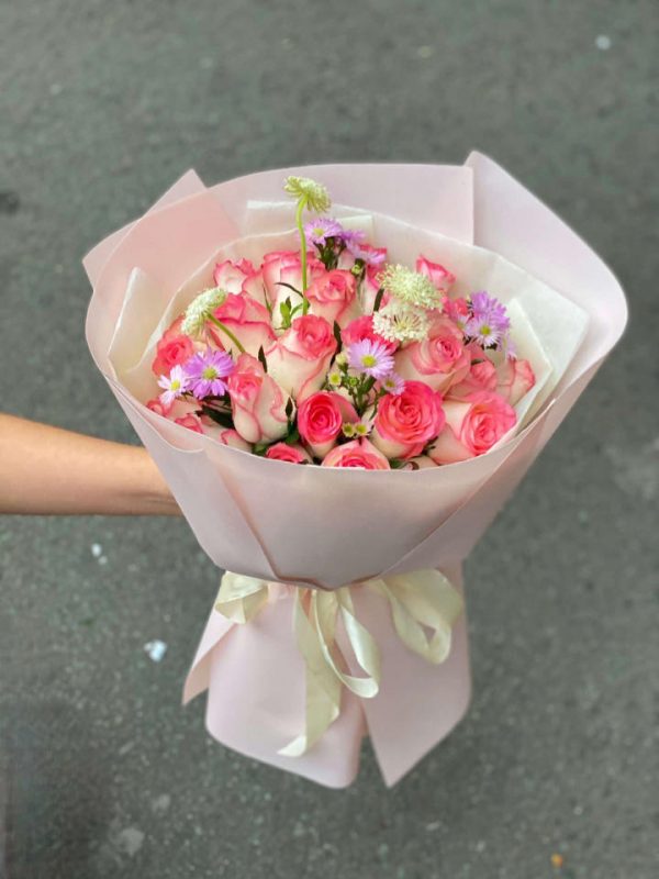 Bó hoa hồng song hỷ đẹp, bó hoa hồng đẹp, bó hoa hồng song hỷ