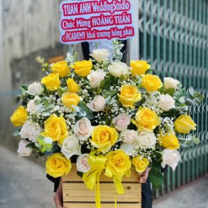Lẵng hoa khai trương 500k