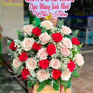 Giỏ hoa khai trương 300k