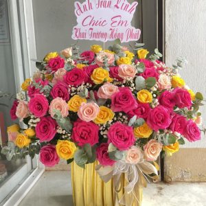 giỏ hoa khai trương 300k