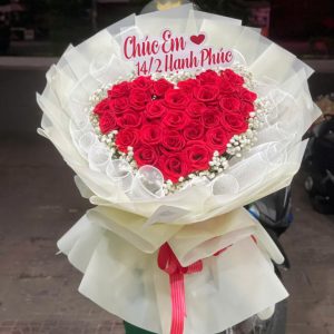 Bó hoa hồng hình trái tim