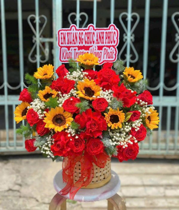 giỏ hoa khai trương 300k