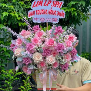 Giỏ hoa khai trương, giỏ hoa khai trương đẹp, hoa khai trương đẹp