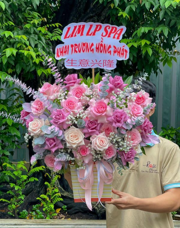 Giỏ hoa khai trương, giỏ hoa khai trương đẹp, hoa khai trương đẹp