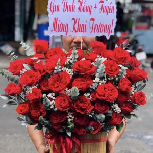 Giỏ hoa khai trương, giỏ hoa khai trương đẹp, hoa khai trương đẹp