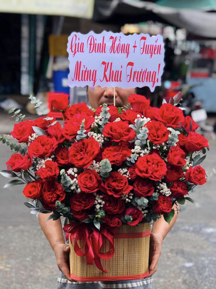 Giỏ hoa khai trương, giỏ hoa khai trương đẹp, hoa khai trương đẹp