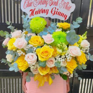 Giỏ hoa sinh nhật, giỏ hoa sinh nhật đẹp, hoa sinh nhật đẹp
