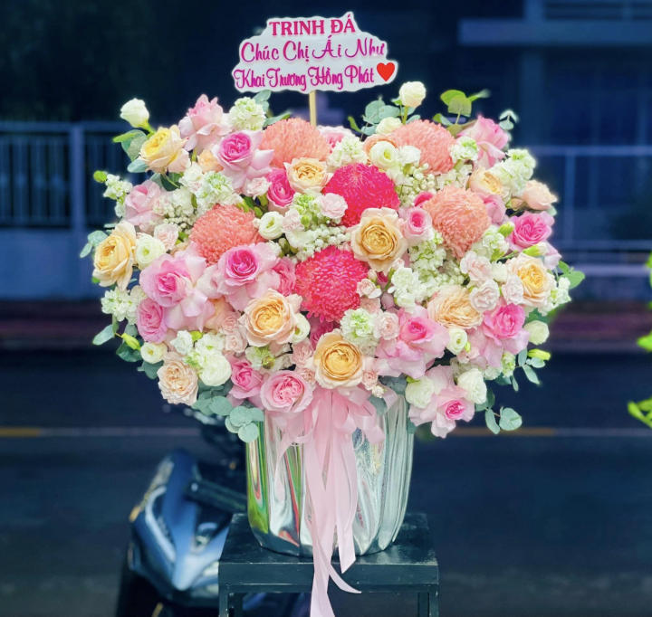 Giỏ hoa khai trương, giỏ hoa khai trương đẹp, hoa khai trương đẹp