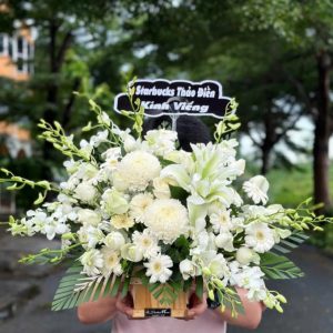 Giỏ hoa viếng, lẳng hoa viếng, giỏ hoa viếng đẹp, lẳng hoa viếng đẹp