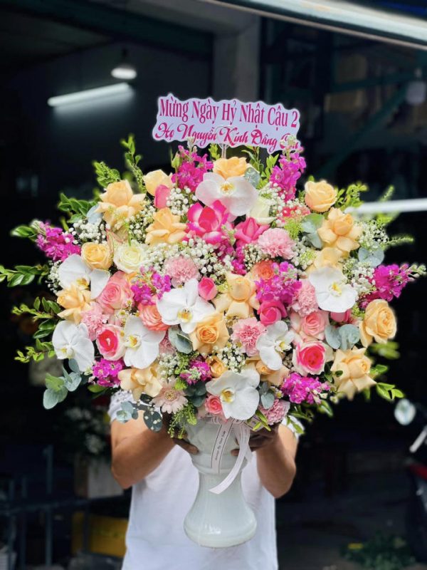 Giỏ hoa sinh nhật, giỏ hoa sinh nhật đẹp, hoa sinh nhật đẹp