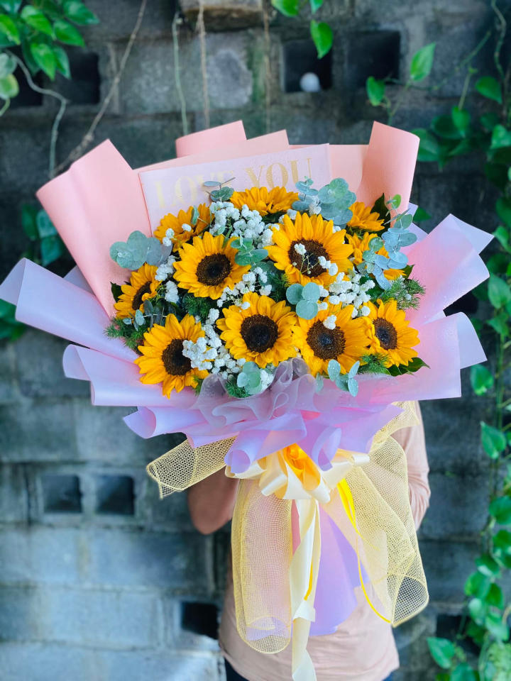 Bó hoa hường dương, bó hoa hướng dương đẹp, hoa hướng dương đẹp