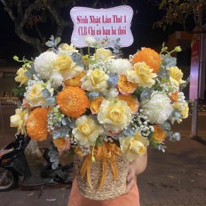 Giỏ hoa khai trương, giỏ hoa khai trương đẹp, hoa khai trương đẹp