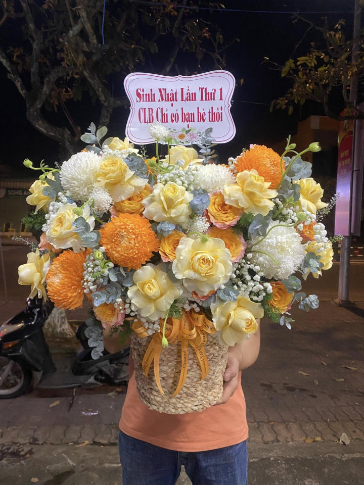 Giỏ hoa khai trương, giỏ hoa khai trương đẹp, hoa khai trương đẹp