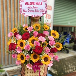 Giỏ hoa khai trương, giỏ hoa khai trương đẹp, hoa khai trương đẹp