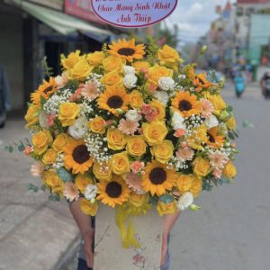 Giỏ hoa sinh nhật, giỏ hoa sinh nhật đẹp, hoa sinh nhật đẹp
