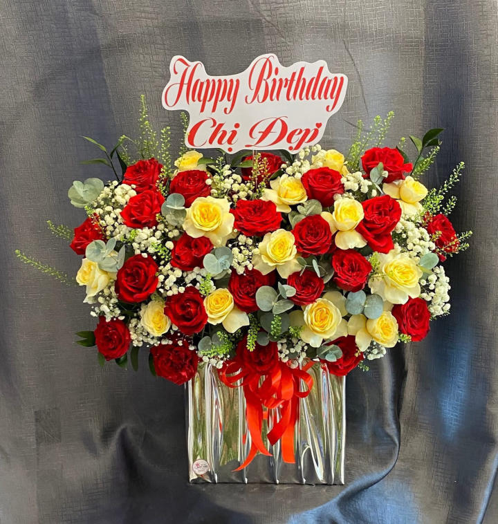 giỏ hoa đẹp, giỏ hoa sinh nhật đẹp, giỏ hoa khai trương đẹp