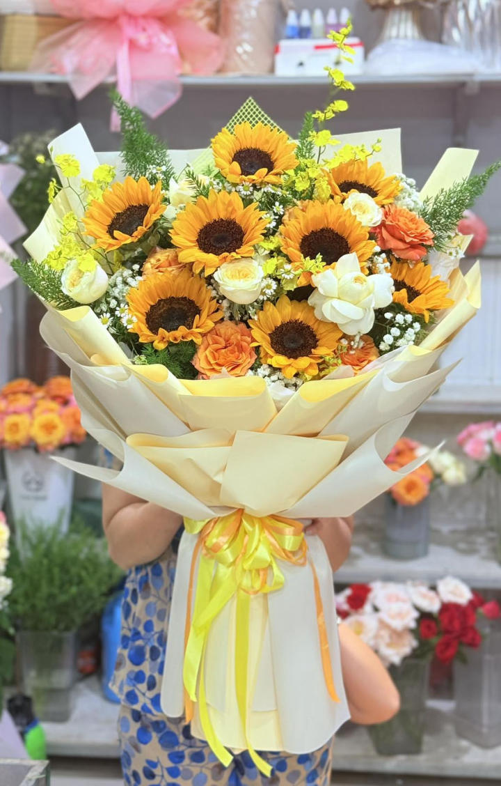 Bó hoa hường dương, bó hoa hướng dương đẹp, hoa hướng dương đẹp