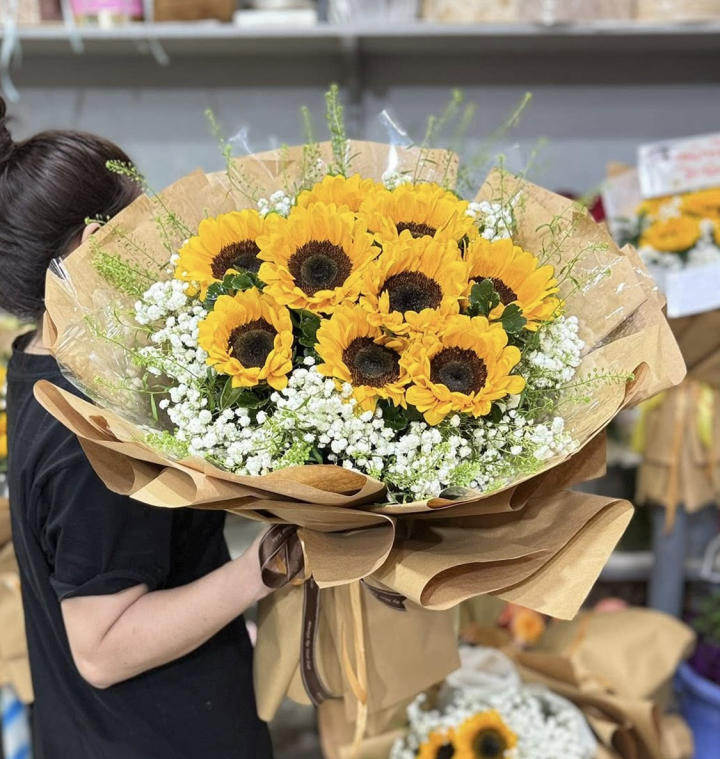 Bó hoa hường dương, bó hoa hướng dương đẹp, hoa hướng dương đẹp