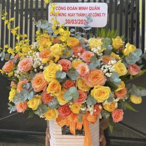 Giỏ hoa khai trương, giỏ hoa khai trương đẹp, hoa khai trương đẹp