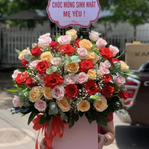 giỏ hoa đẹp, giỏ hoa sinh nhật đẹp, giỏ hoa khai trương đẹp
