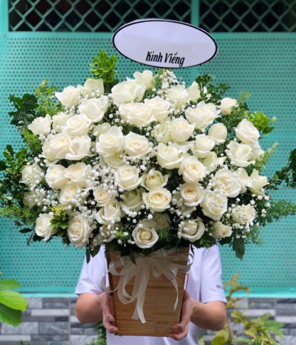 Giỏ hoa viếng, lẳng hoa viếng, giỏ hoa viếng đẹp, lẳng hoa viếng đẹp