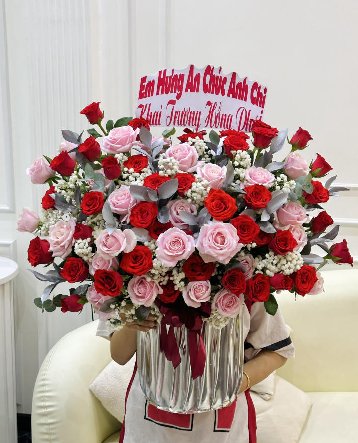 giỏ hoa đẹp, giỏ hoa sinh nhật đẹp, giỏ hoa khai trương đẹp