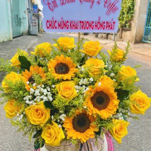 Giỏ hoa khai trương, giỏ hoa khai trương đẹp, hoa khai trương đẹp
