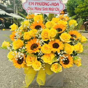 Giỏ hoa sinh nhật, giỏ hoa sinh nhật đẹp, hoa sinh nhật đẹp