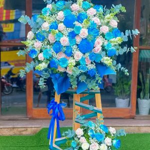 hoa khai trương đẹp, lẳng hoa khai trương, kệ hoa khai trương