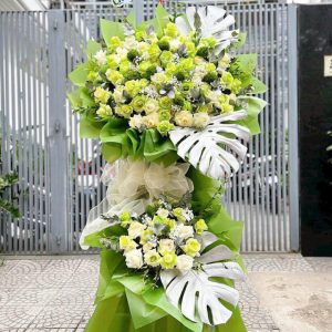 hoa khai trương đẹp, lẳng hoa khai trương, kệ hoa khai trương