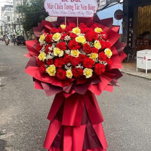 hoa khai trương đẹp, lẳng hoa khai trương, kệ hoa khai trương